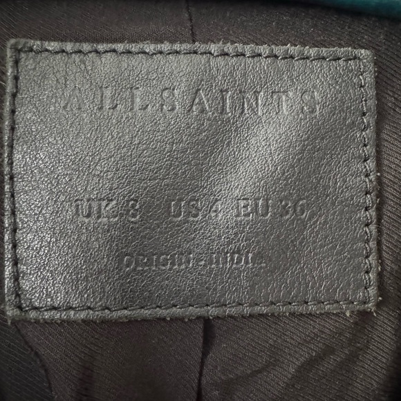 ALLSAINTS Leather Bales Moto Biker Jacket UK 8 / US 4 - Picture 12 of 13